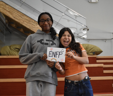 L-T Alleyne ‘26 and Lucy Cericola ‘25 showcase their personality type. 